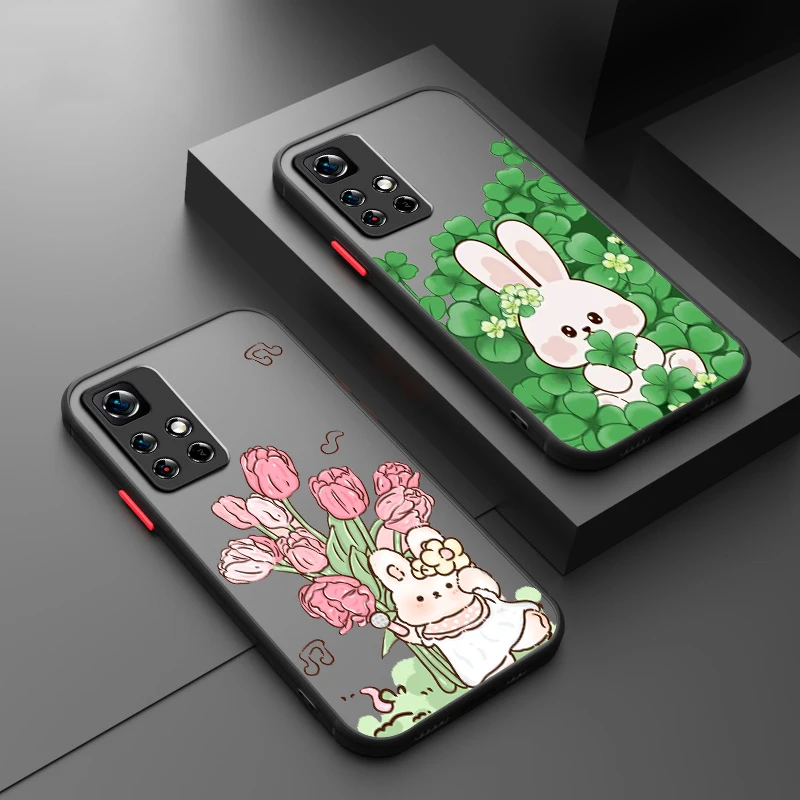 Мультяшный кролик милый матовый полупрозрачный для Redmi 8 3 9A 9C 9AT 9 9T 13R 10A 10C 10 11A 12C 12