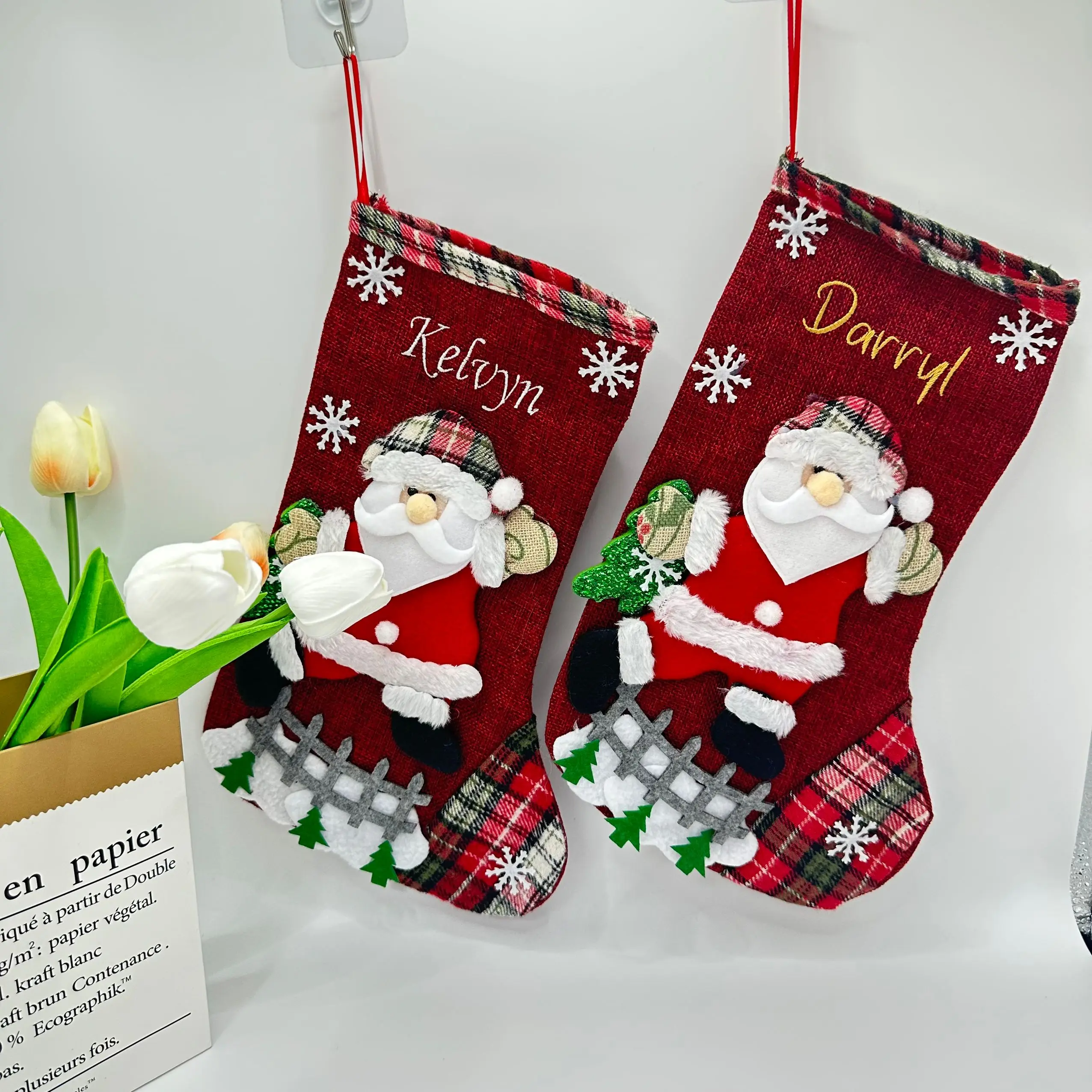 

Knitted Christmas Stocking with Name-Personalized Christmas Stockings-Custom Family Christmas Stockings-Christmas Decoration