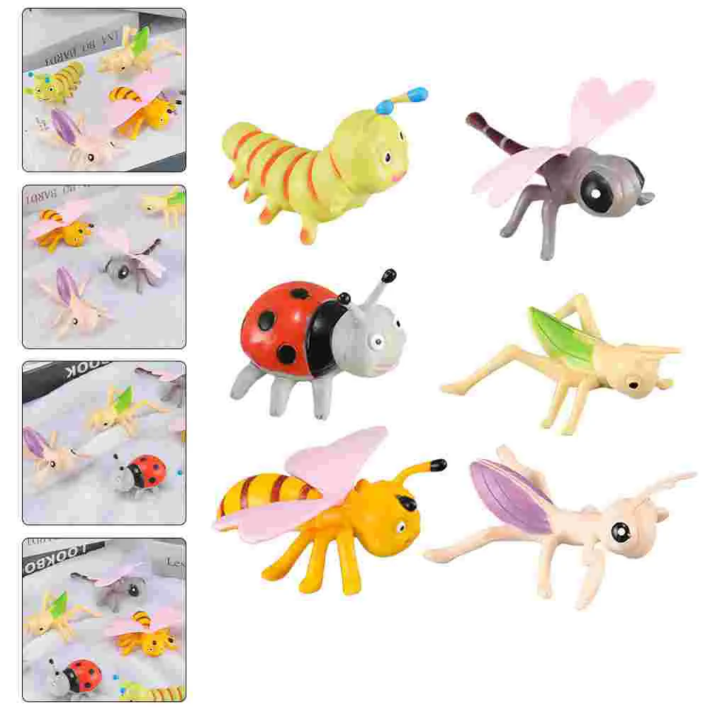 

6Pcs Lovely Cartoon Insects Toys Simulated Bugs for Children Educational