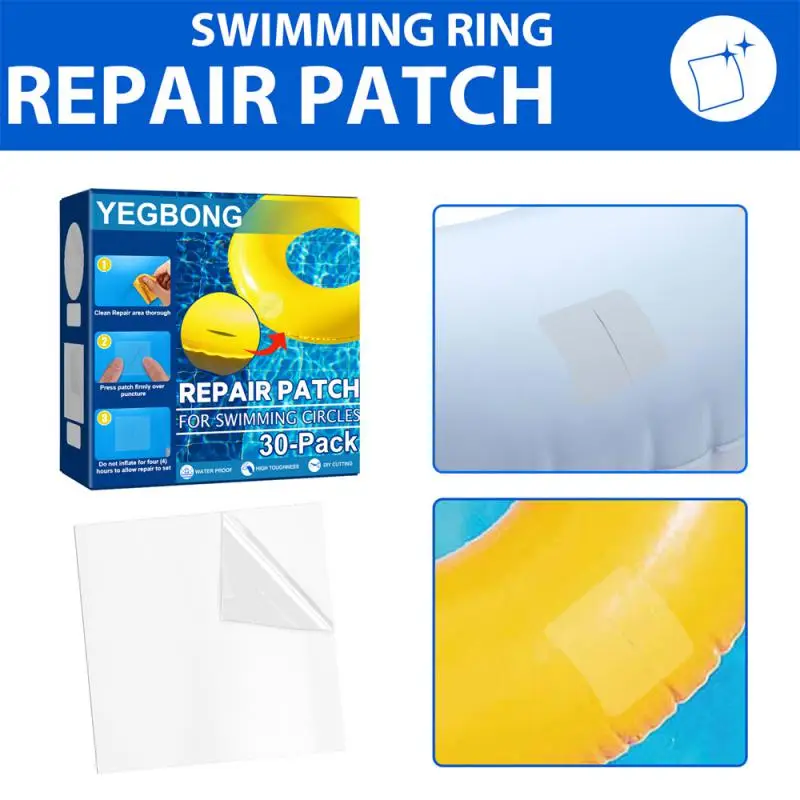 Inflatable Repair Kit Waterproof Self-Adhesive Repair Patch For Water Mat Swimming Ring Pool Float Air Bed Nano Repair Glue Pads