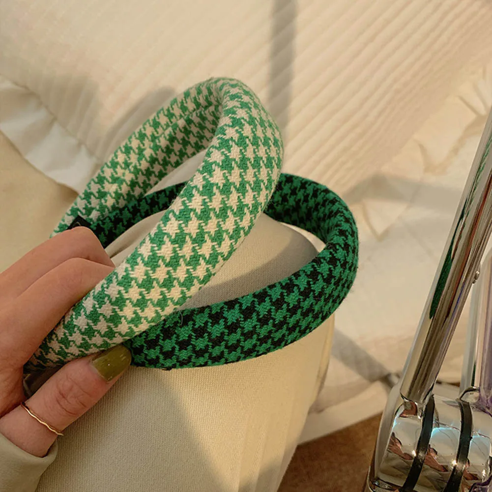 

Houndstooth Pattern Women Headband Wide-brimmed European Style Hair Hoop Bezel Fashion Hairbands for Women Hair Accessories