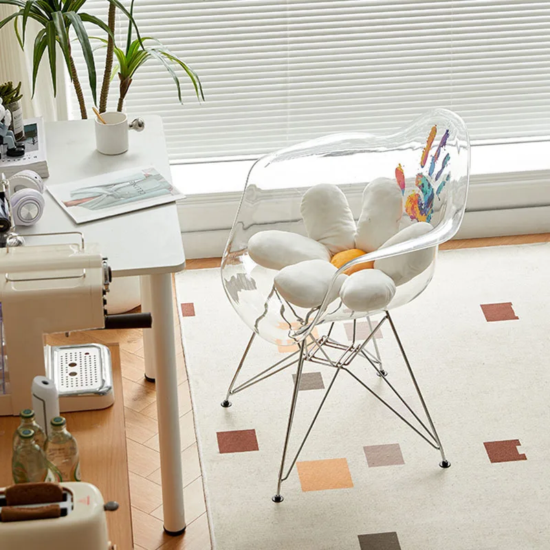 Пластиковые модные обеденные стулья прозрачные в скандинавском стиле для