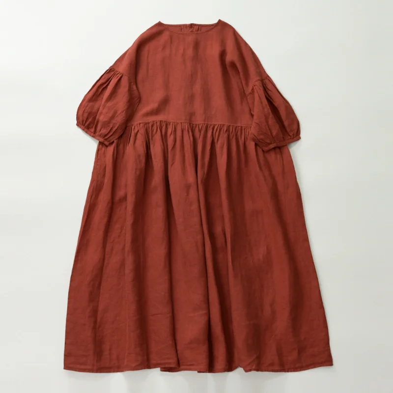 

Dresses for Women 2023 Chic and Elegant Cotton and Linen Minimalism Vintage Robe LOOSE Beach Dress