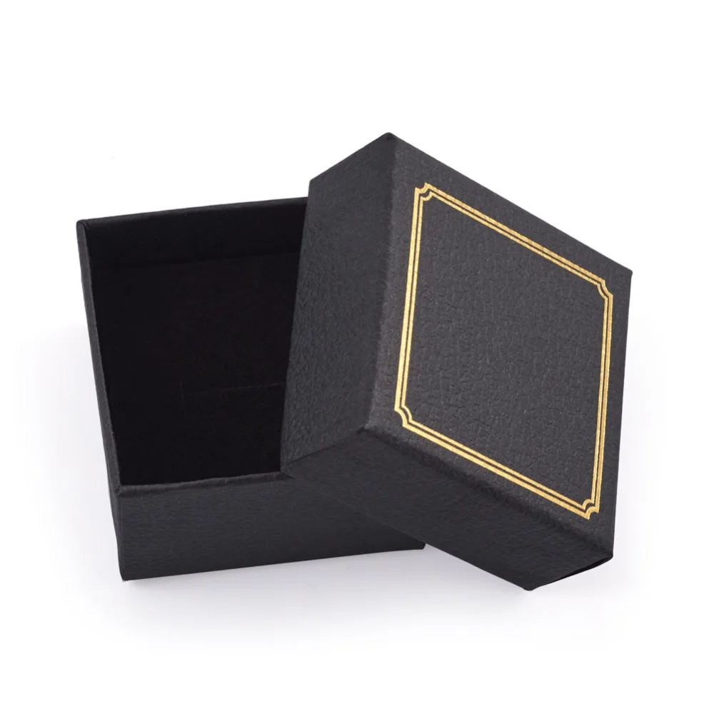 12pcs Rectangle Cardboard Jewelry Box for Ring Necklace Bracelet Earring Gift Packaging Boxes With Sponge Inside Jewelry Storage