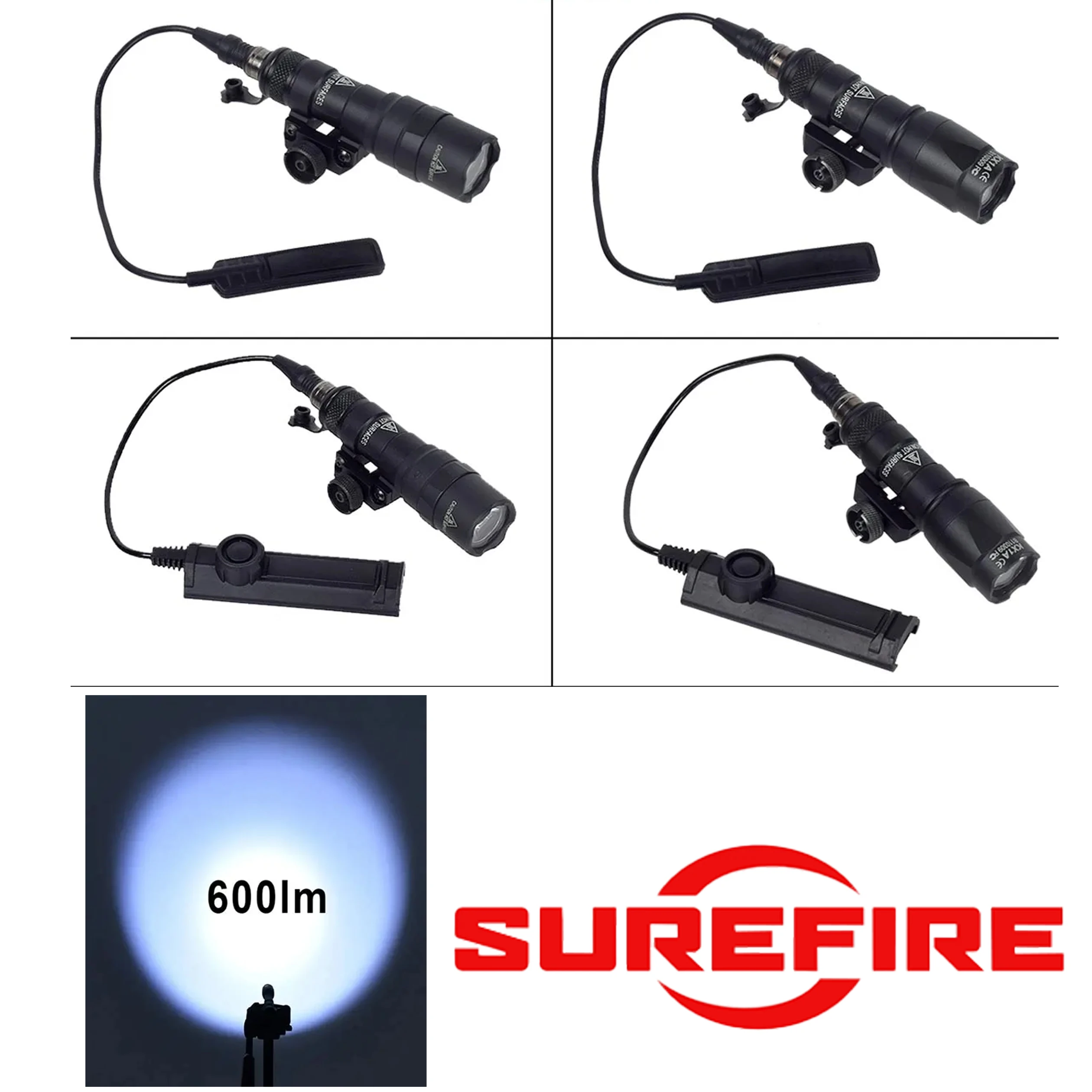 Тактический фонарь SF M600 M600C M300 M300C LED для оружия, для страйкбола, винтовки, пистолета, охотничий фонарь, крепление на планку 20 мм. (art.: 3920dce72227a) - 3920dce72227a