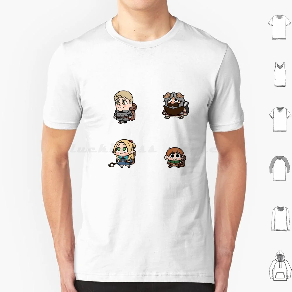 Фото Футболка для вечеринки Meshi Deliciousness Seekers, большой размер, 100% хлопок, Meshi Anime Fandoms Marcille Chilchuck Laios Senshi Comic Bkub №1
