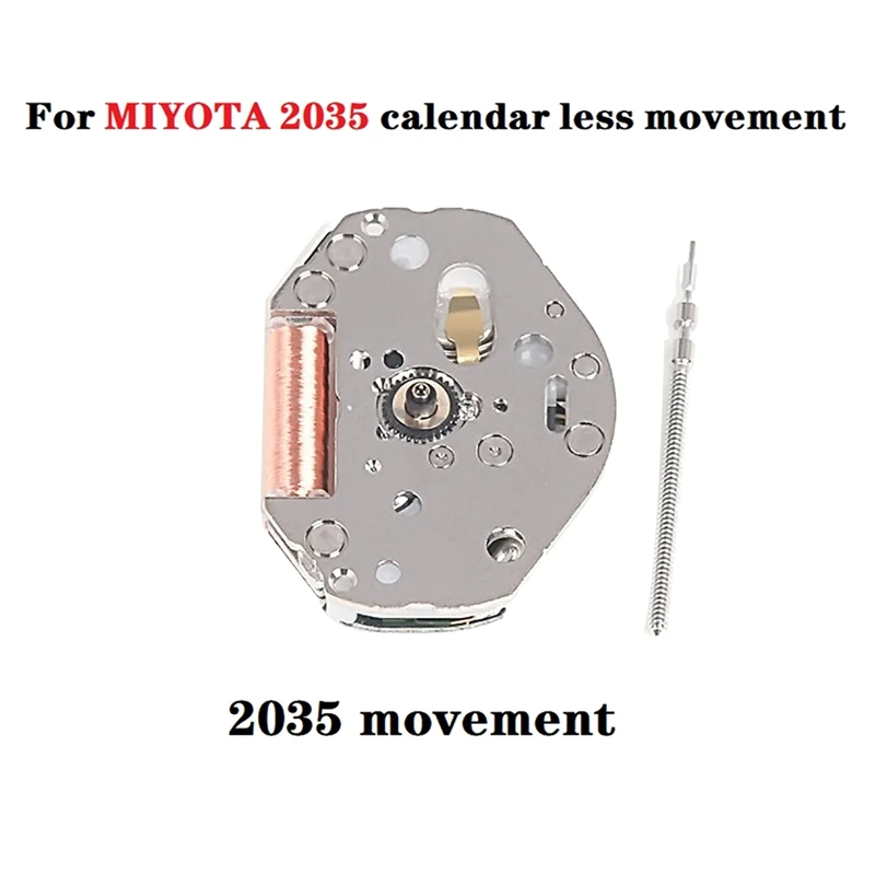 

For MIYOTA 2035 Movement+Movement Handle 2035 Non-Calendar Three-Needle High-Precision Quartz Watch Movement Replacement