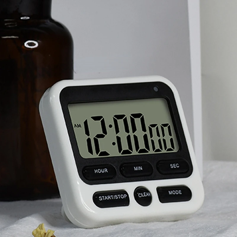 

Digital Screen Kitchen Timer Large Display Digital Timer Square Cooking Count Up Countdown Alarm Clock Sleep Stopwatch Clock
