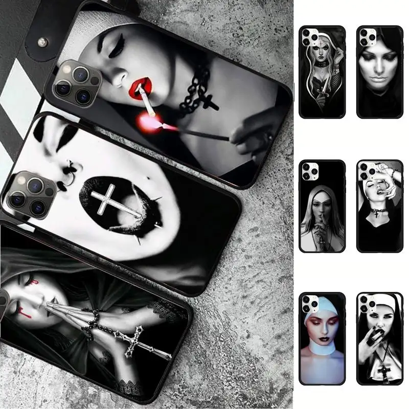 

Sister Style Nun Sexy Girl Phone Case for iPhone 11 12 13 Mini Pro Max 8 7 6 6S Plus X 5 SE 2020 XR XS Funda Case