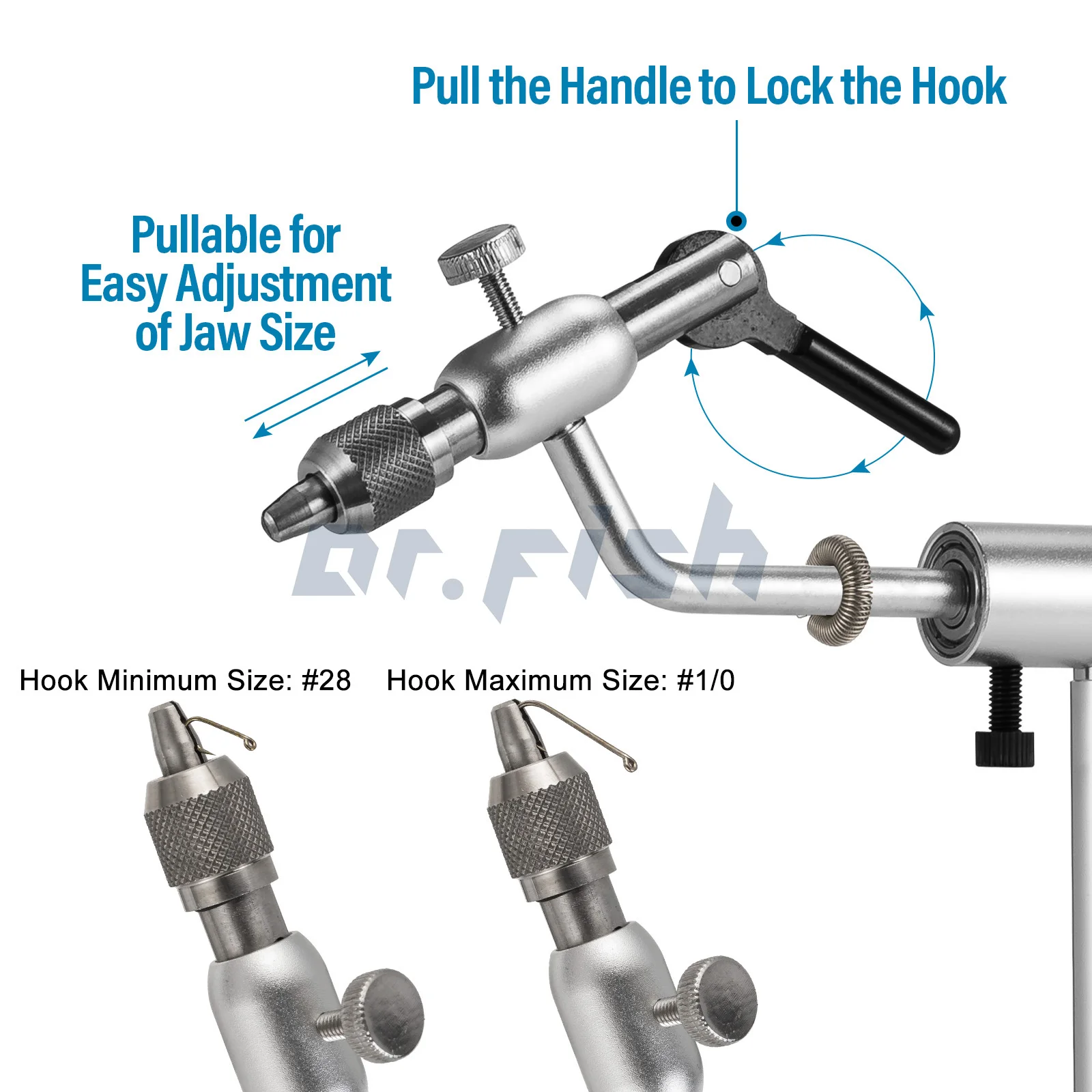 Fly Tying Vise 360 Degree Rotary Stainless Steel Aluminum Alloy Fishing Flies Tieing Tools C-Clamp Mount Standard Jaws
