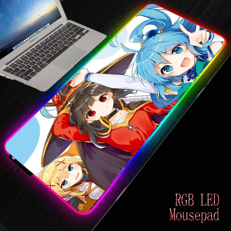 

MRGBEST Megumin Konosuba Anime Girl Speed Locking Edge Large Natural Rubber Mouse Pad Waterproof Game Desk Mousepad Keyboard Mat