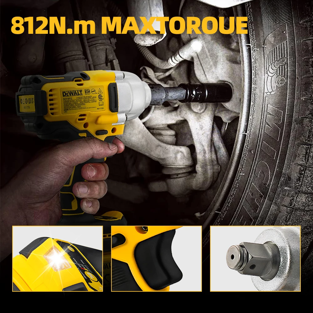 Dewalt 20 В аккумулятор DCF892 1/2 дюйма электрический гаечный ключ с высоким крутящим