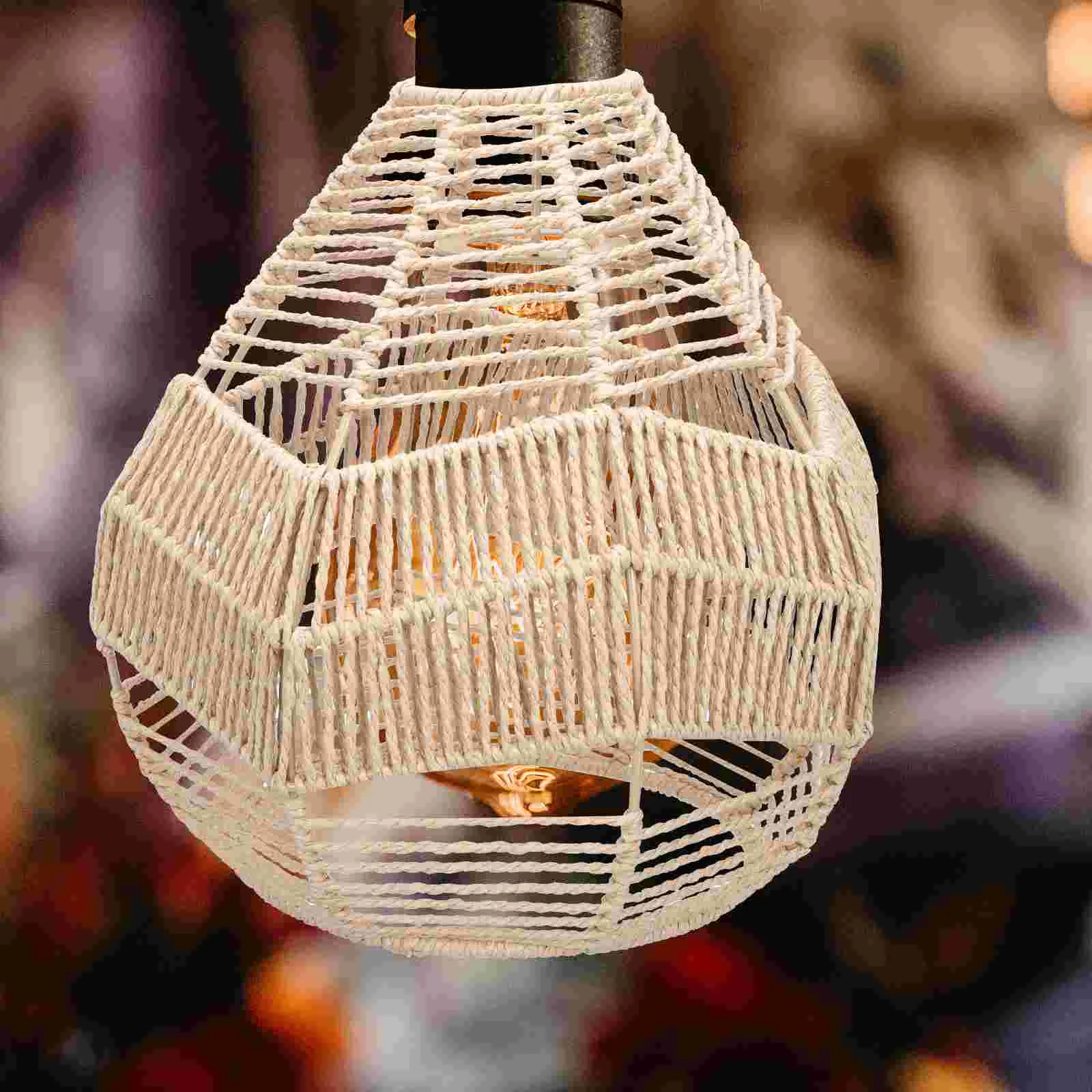 

Lamp Shade Lampshade Light Pendant Rattan Cover Wicker Woven Ceiling Chandelier Shades Hangingfixture Wall Vintage Coversfor