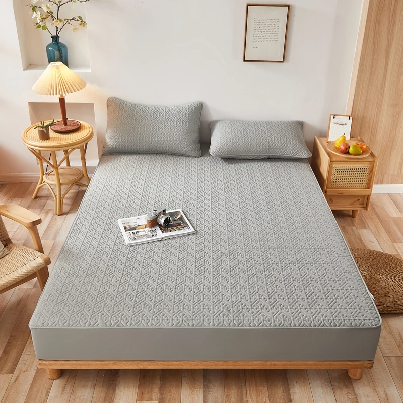 

2022New Quilted Mattress Cover Warm Soft Crystal Cotton Bedsheet Quilted Bed Fitted Sheet Four Seasons (Need order pillowcases)