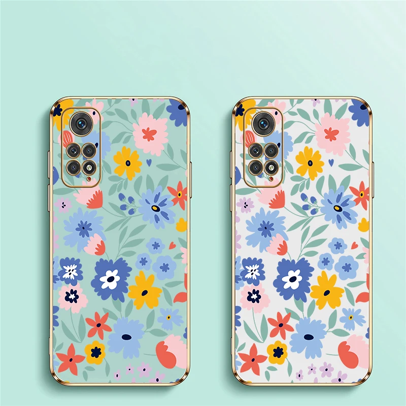 Чехол для телефона Xiaomi Redmi Note 11 4G 11S 11E 11T 10T 10 Lite 9S 10S с цветочным узором, силиконовый, из ТПУ, противоударный, с покрытием (art.: 3920d923804c5) - 3920d923804c5