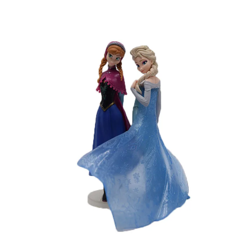 18cm 2pcs/Lot Disney Frozen Anna Elsa Princess Action Figure Anime Mini Collection Figurine Toy Model For Children Gift