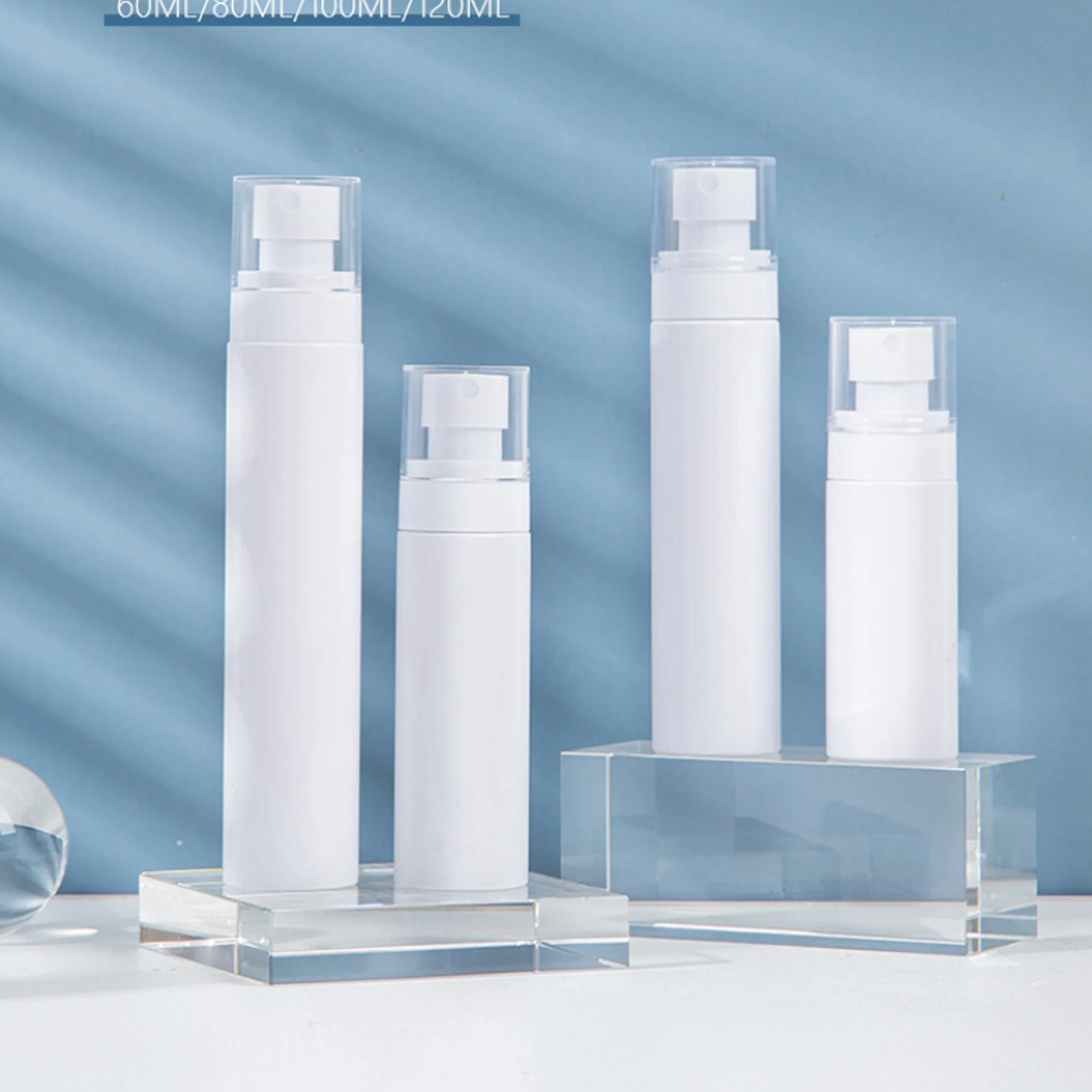 

Белая пластиковая бутылка с увлажняющим распылителем воды 60 мл/80 мл/100 мл может быть заполнена в портативный дорожный косметический упаковочный контейнер