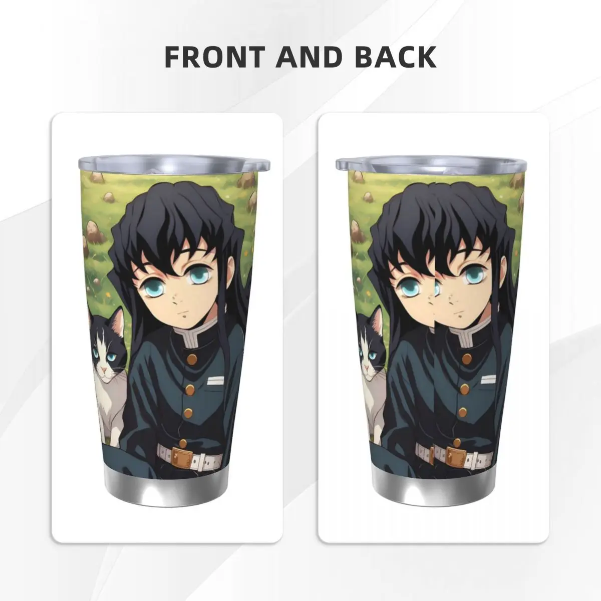 Muichiro Tokito Demon Slayer 20 унций автомобильная кружка из нержавеющей стали соломенная