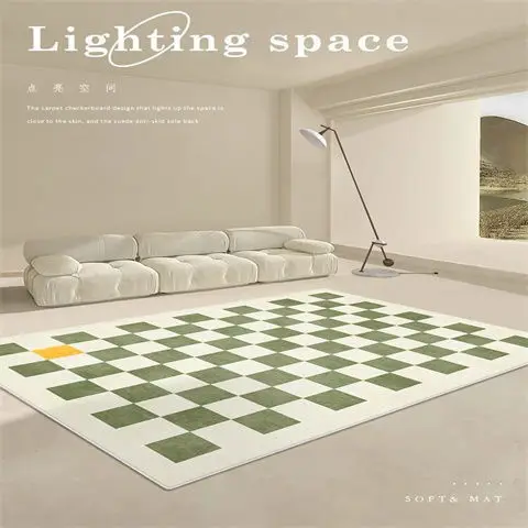 

Checkerboard carpet Modern simple floor mat Plaid carpet area rug for living room bedroom decoration carpets for bed room