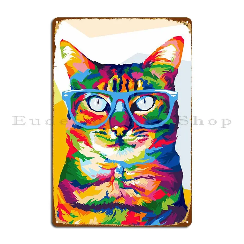 

Милые очки с котом, металлический знак, паб, гостиная, бар, фотопостер