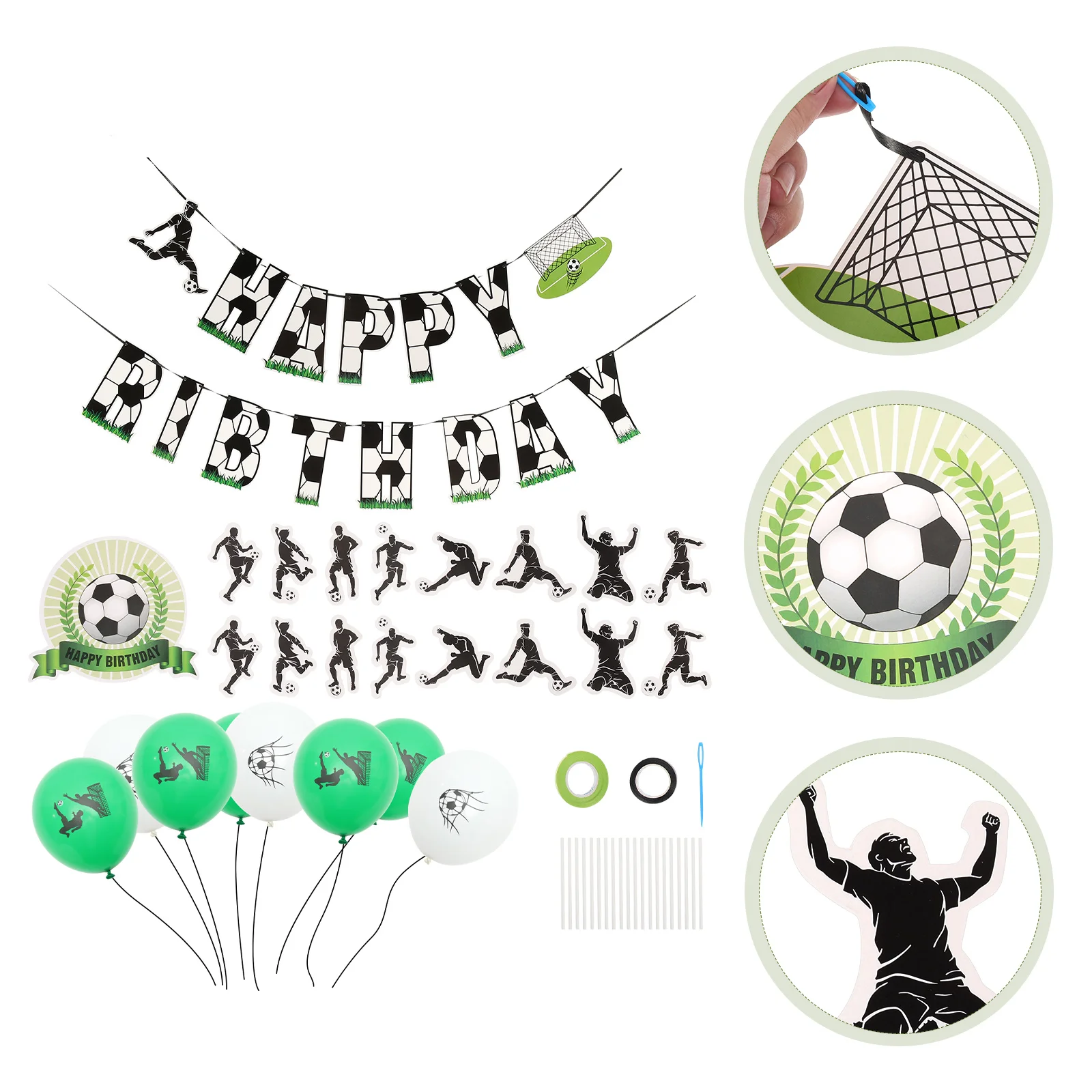 

1 Набор принадлежности для футбольной тематической вечерние фон на день рождения воздушный шар пирожные медиаторы