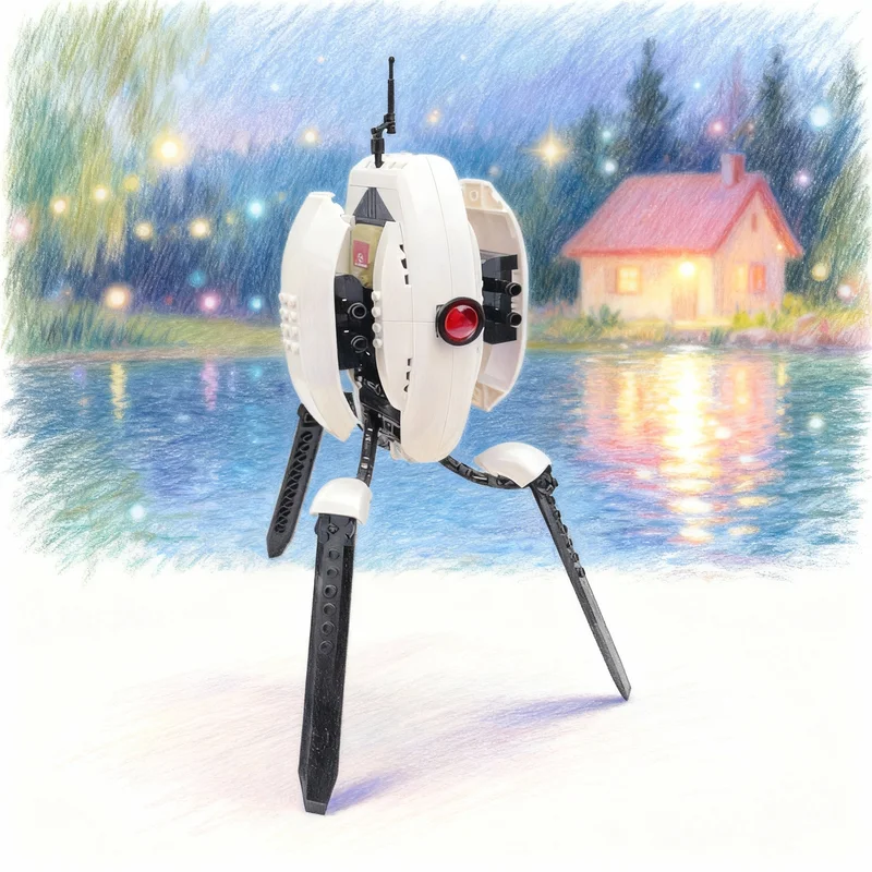 Фото Набор для сборки MOC Portal Sentry Turret от Nannan Zhang, 306 деталей, креативный конструктор, подарок, декор, премиум-качество №1