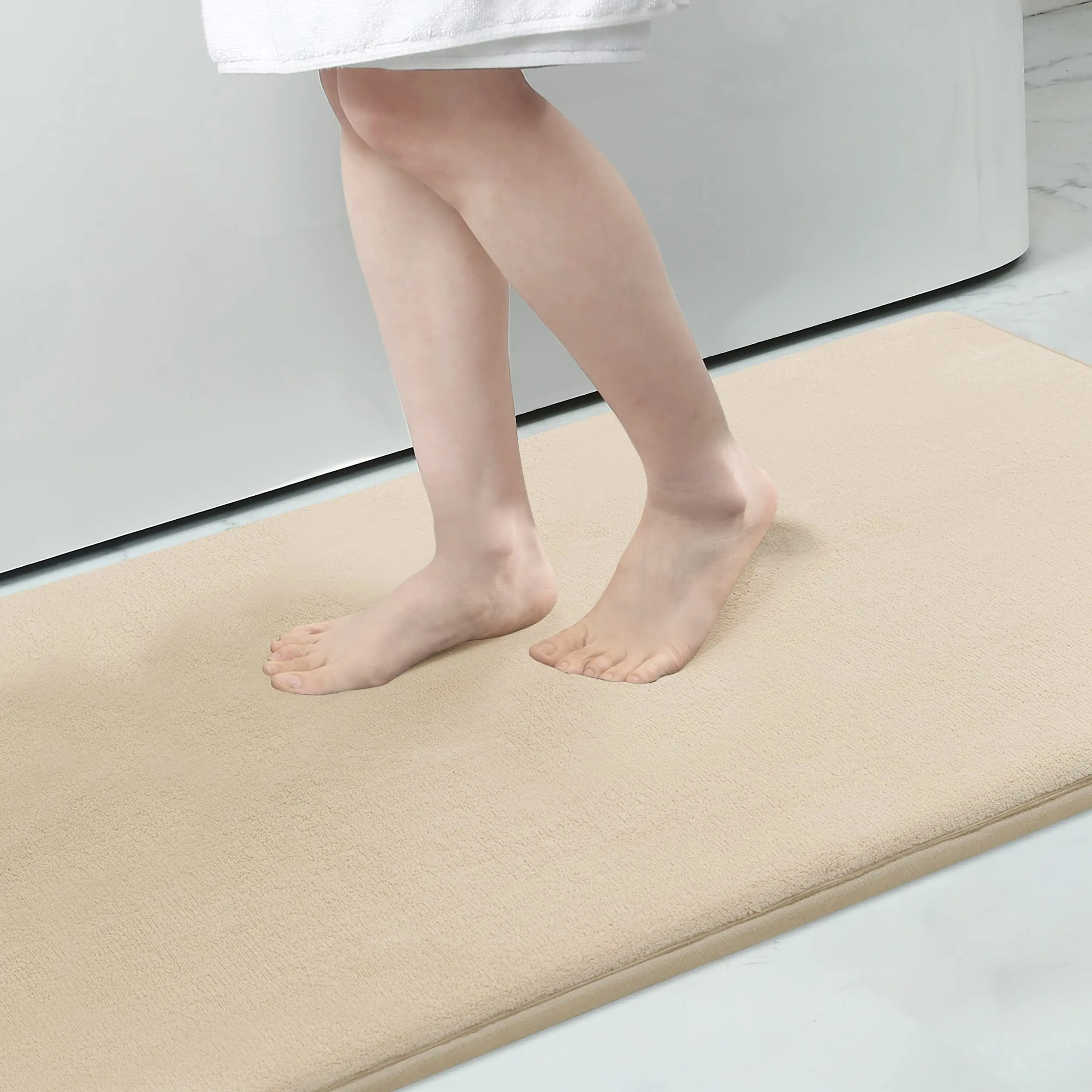 

Olanly Memory Foam Bath Mat Anti-Slip Shower Carpet Soft Foot Pad Decoration Floor Protector Absorbent Quick Dry Bathroom Rug