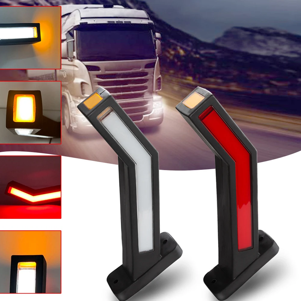 

2Pcs Universal LED Side Marker Lights End Outline Lighting Truck Taillights Truck Trailer Side Marker Indicators Light Warning
