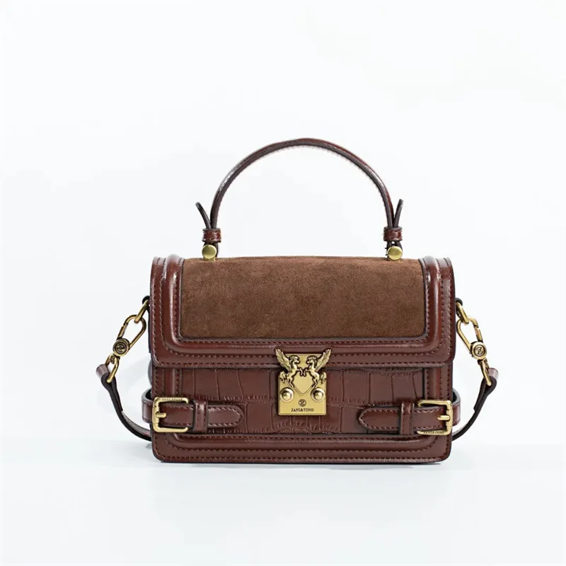 Luxury Brand Lock Handbag Leather Women's Bag 2023 New Vintage Fashion Purses High Sense Single Shoulder  Satchels Gg Cc Sac