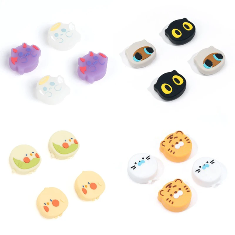 

Новый мягкий силиконовый чехол с милыми животными для захвата большого пальца защитный чехол для переключателя Oled NS Lite Joy-con контроллер чехо...