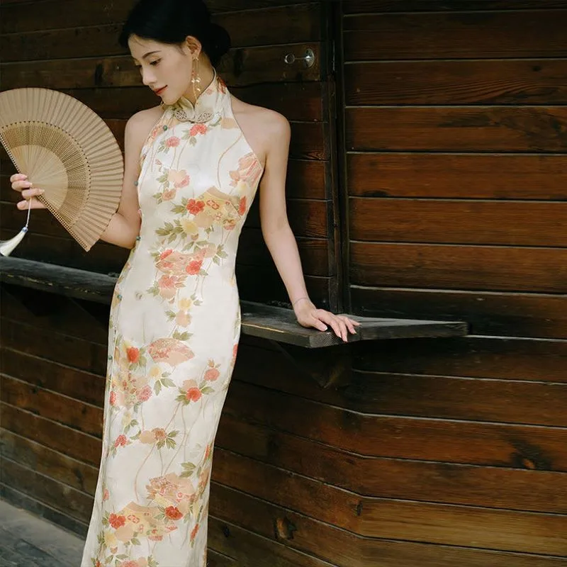 

Summer New Morden Chinese Style Classical Temperament Cheongsam Improved Slim Dress Sexy Sleeveless Qipao Dresses Robe Chinoise