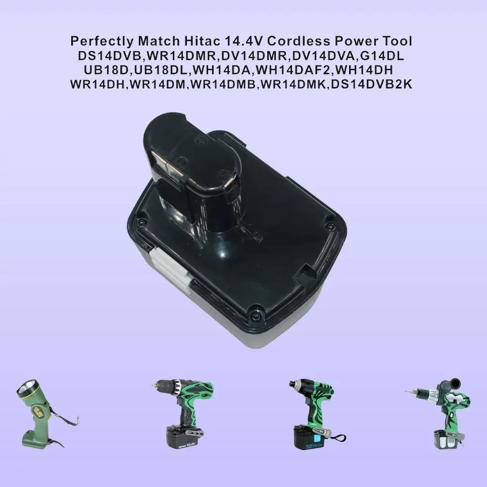 

2022 Rechargeable Power Tool Battery for Hitachi 14.4V 12800mAh NI-CD for DS14DFL、DS14DFLG、DS14DFLPC、DS14DL EB1414S EB1412S
