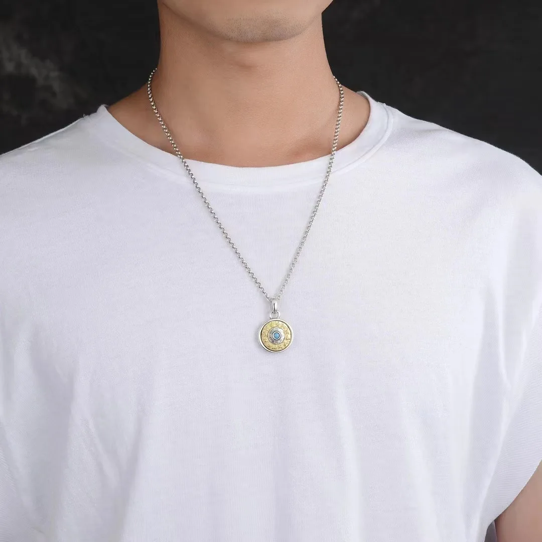 Кулон из стерлингового серебра S925 карты Багуа с девятью дворцами имеет модный и