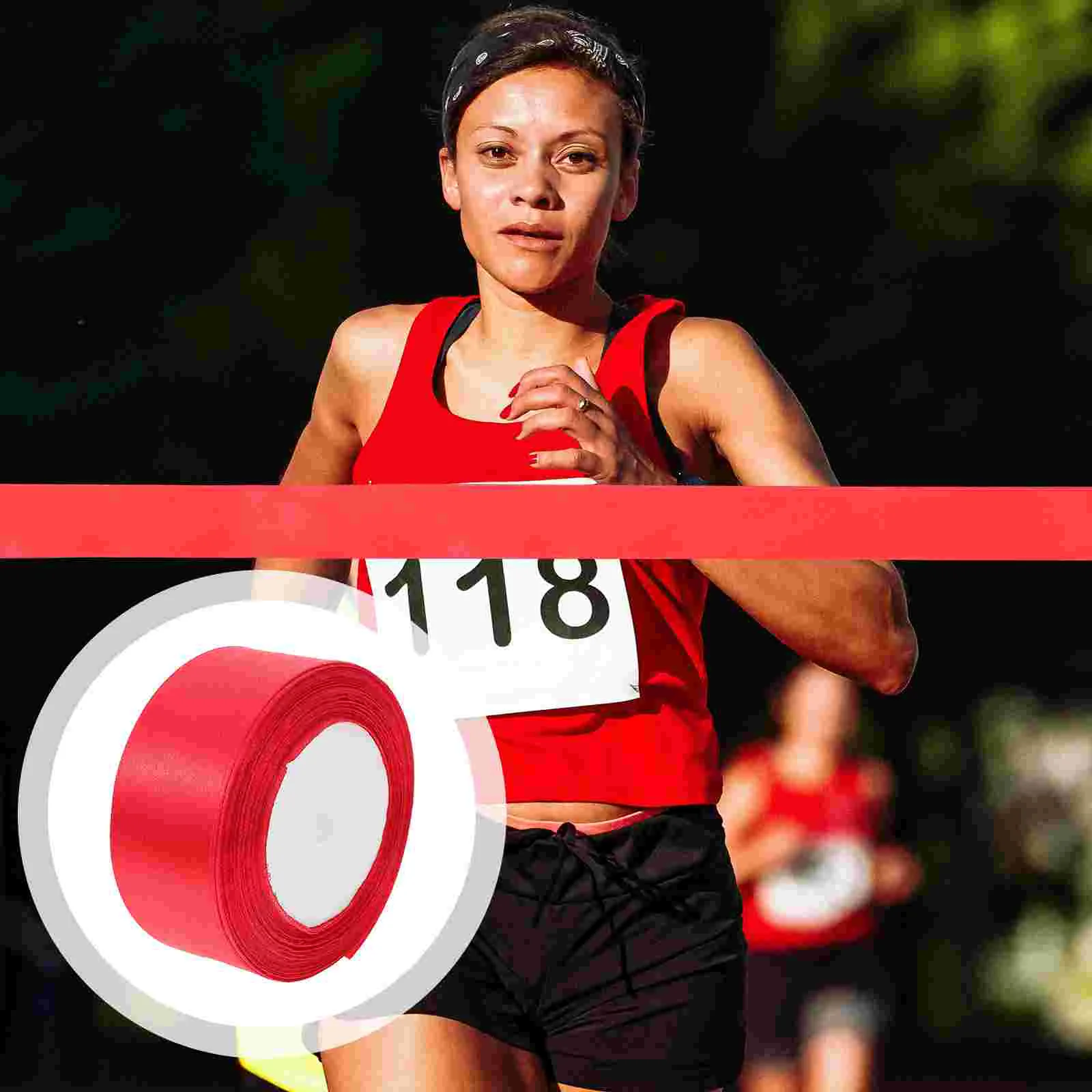 

Line Finish Finishing Athletics Nylon Rope Sprint Ribbon Red Grosgrain Sprinting Rushing Race Game Wire Smooth Run Victory Track