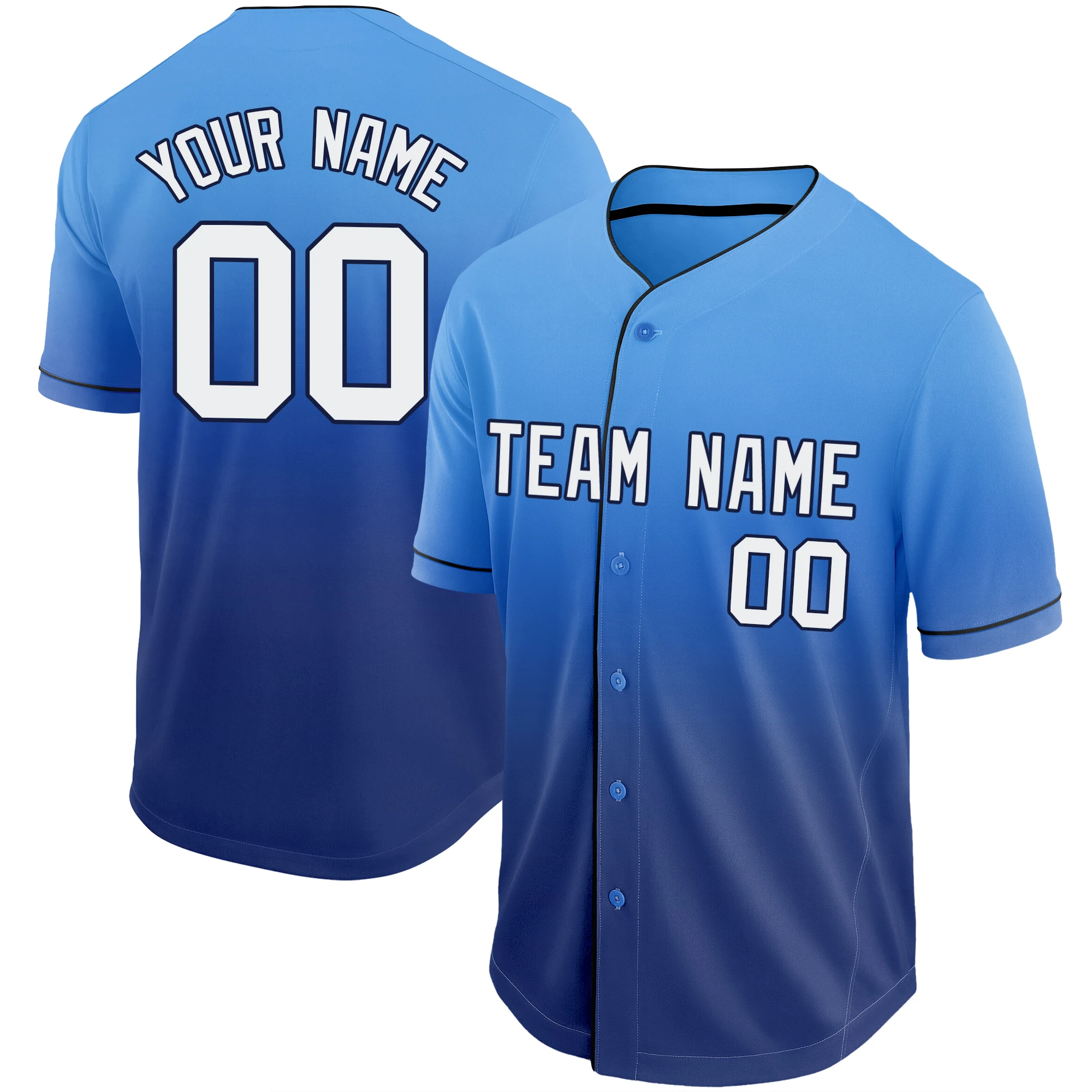 

Custom Baseball Jerseys Shirt Printed Name and Number Gradient Color Softball Training Wear Breathable Button Men/Women/Youth