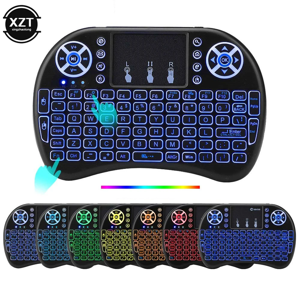 Мини-клавиатура I8 Air Mouse беспроводная с подсветкой 2 4 ГГц