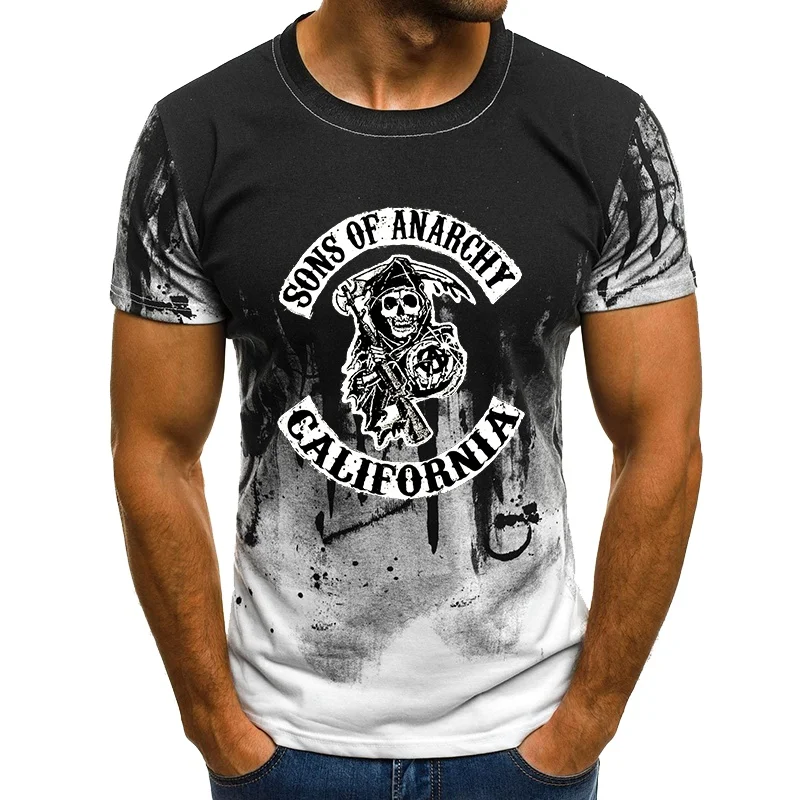 

New Fashion Camouflage Unisex Print 3d T-Shirt Sons of Anarchyes Classical Logo Print Short Sleeve Tees Tops