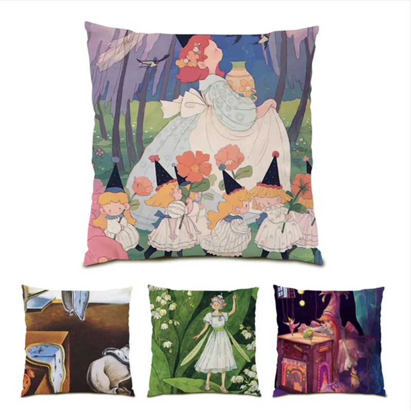 

Artistic Cushion Covers 45x45 Velvet Pattern Decoration Home Decor Beautiful Living Room Decoration Polyester Linen Chair E1200