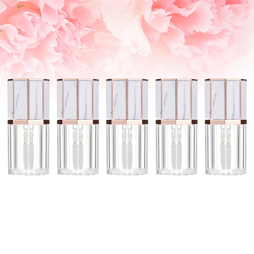 

Empty Lip Gloss Tubes Wand 5Pcs 5Ml Marble Lip Gloss Bottles Travel Refillable Cosmetic Containers