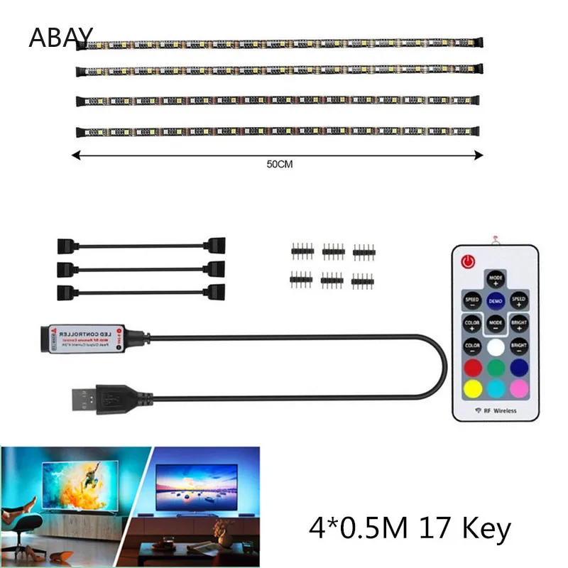 RGBW RGBWW TV USB led strip HDTV Desktop backlight DC 5V RGB led light 5050 SMD Flexible waterproof luces led lights decoration