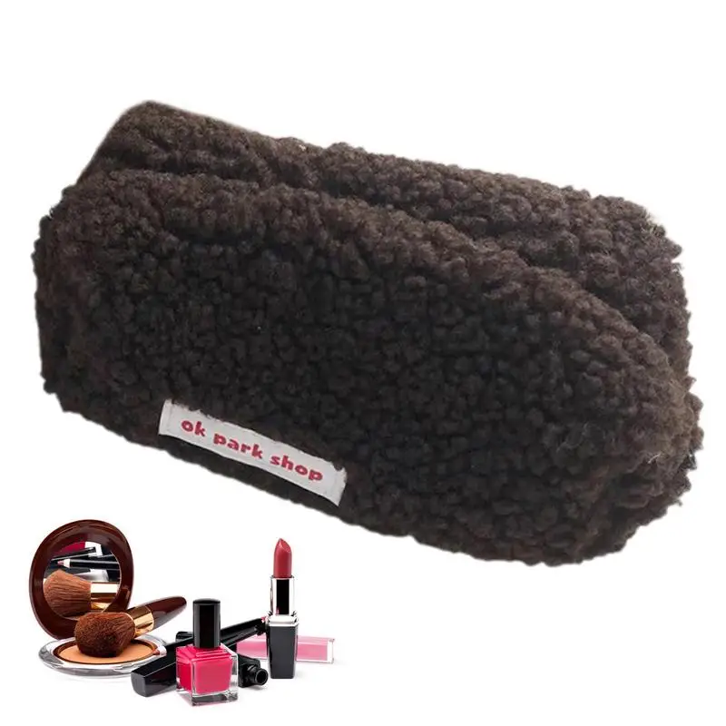 

Fluffy Makeup Bag Multifunctional Large Capacity Bag Zipper Pouch Soft Pencil Case Makeup Brushes Storage Bag Travel Toiletry