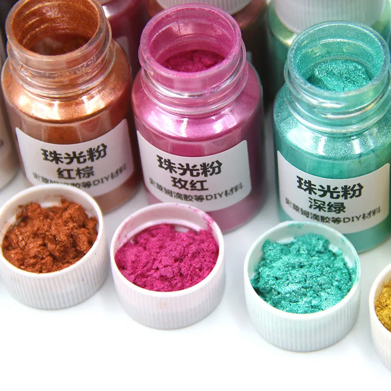 

12-colour Pearl Powder Set Mica Powder Crystal Drops Fluorescent Girl Slime Nail Art Glitter Quicksand Oil Blending Colour