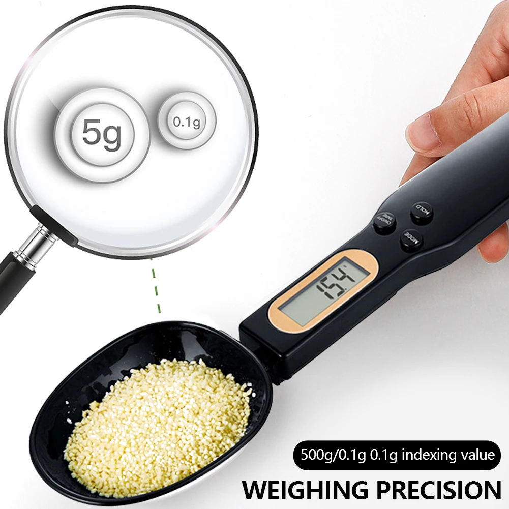 

500g/0.1g Digital Measuring Spoons LCD Display Electronic Spoon Weight Volumn Food Milk Powder Coffee Sugar Weighing Scale