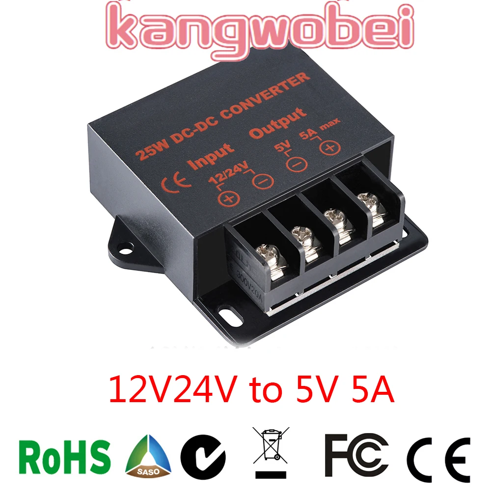 

DC DC 12V 24V to 5V 5A Voltage Converter 5A Buck 5V Voltage Reducer 12V to 5V 25W 24V to 5V 5A Car Step Down Reducer