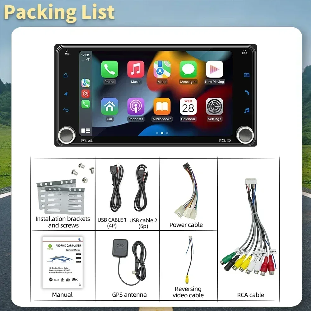 Беспроводное автомобильное мультимедийное радио Carplay Android для Toyota Will Cypha 2001-2005 7