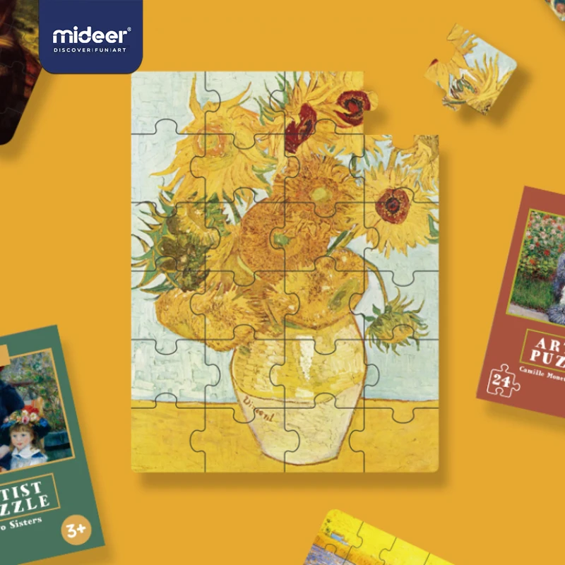 

MiDeer Baby Puzzles Games 24pcs Paper Old Master Sunflower Children Educational Game Interaction Toys 3-6Y Gift for Kid