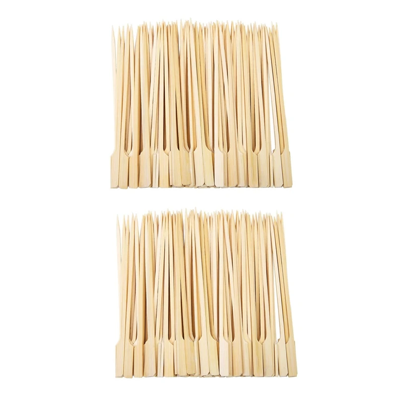 

1200Pcs Bamboo Paddle Skewers Barbecue Bamboo Skewers Cocktail Sticks For Barbeque Kebabs Cocktails Buffets Party 9Cm