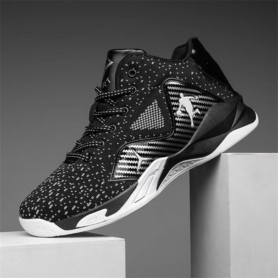 Black Red Professional Basketball Shoes Jordans Men Basketball Sneakers Anti-skid High-top Mesh Breathable Basketball Boots