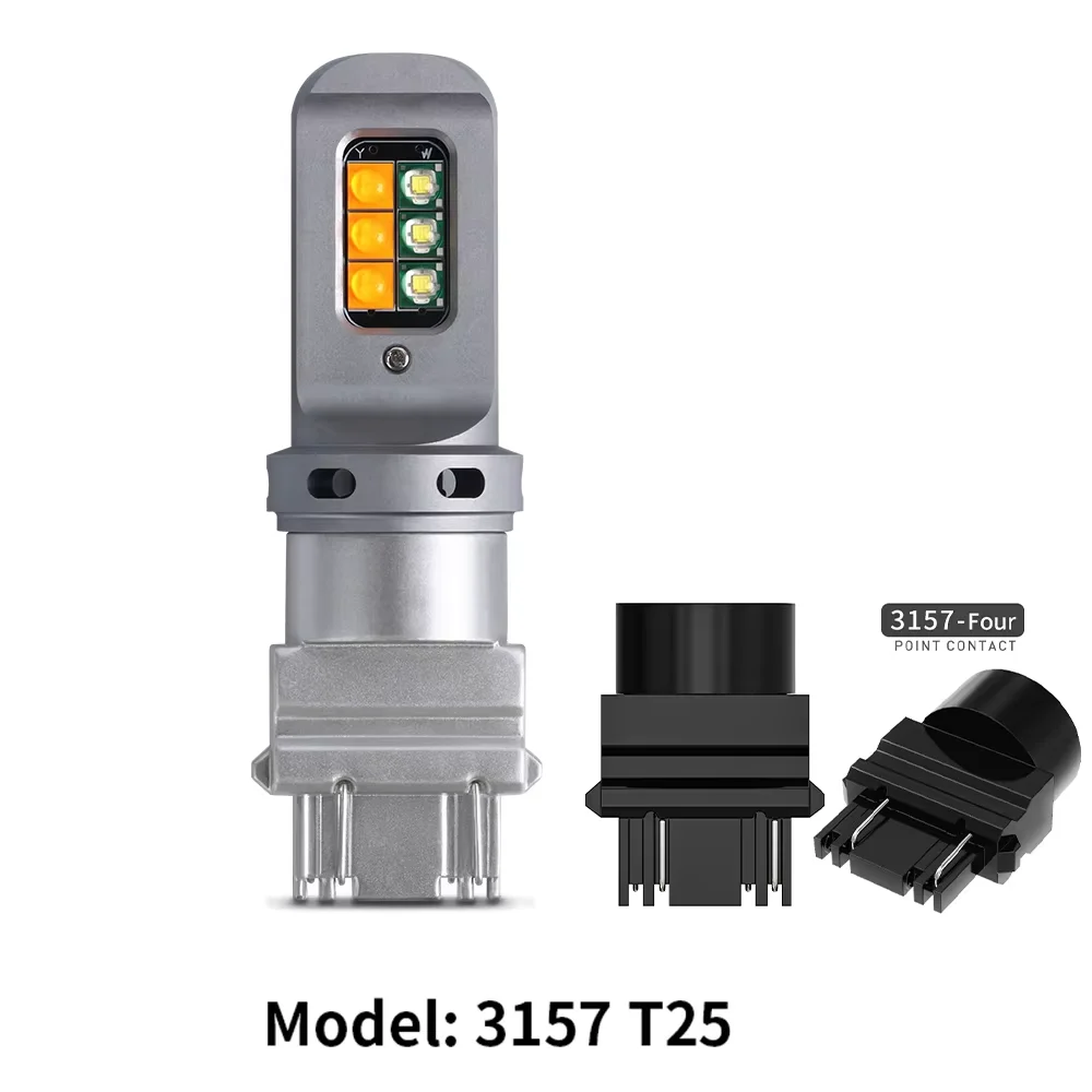 

Oprah 2x 1157 BAY15D P21/5W T20 7443 W21W T25 3157 P27/7W Canbus без ошибок Автомобильные светодиодные фонари DRL указатели поворота Белый Янтарь 12 В