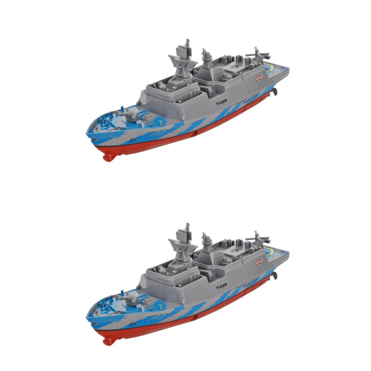 

2pcs Children Warships Aircraft Carrier Mold Exquisite Model Speedboat Water Toys (3318 Grey)